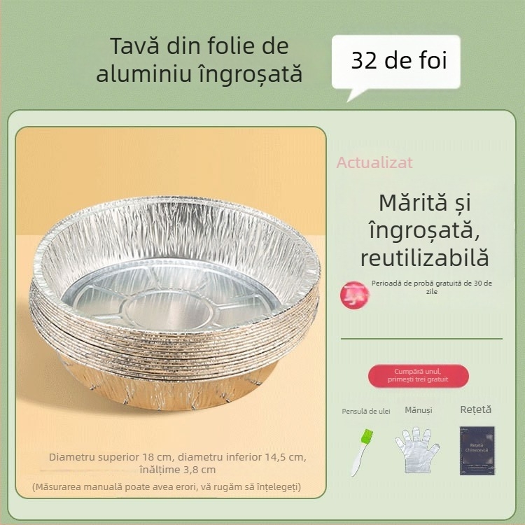 Tavă din folie de aluminiu pentru friteuza cu aer, cutie pentru copt cu hârtie siliconată care absoarbe uleiul, de calitate alimentară