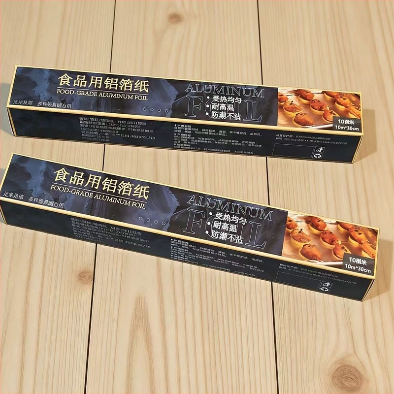 Rulou de folie de aluminiu, 10 m, pentru uz casnic, BBQ și conservarea alimentelor, cu margine zimată, 5 m