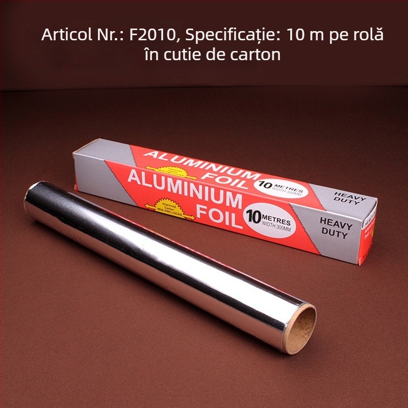 Folie de aluminiu pentru gătit și coacere, 30×10 cm, rezistență la temperaturi înalte, pentru grătar
