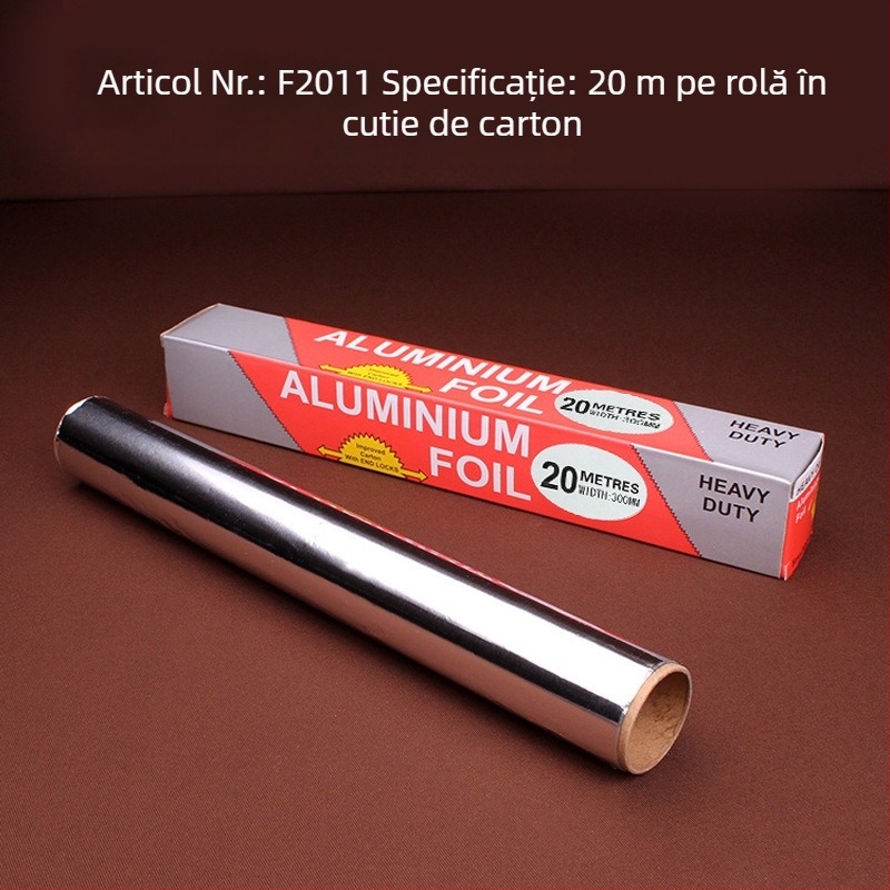 Folie de aluminiu pentru gătit și coacere, 30×10 cm, rezistență la temperaturi înalte, pentru grătar