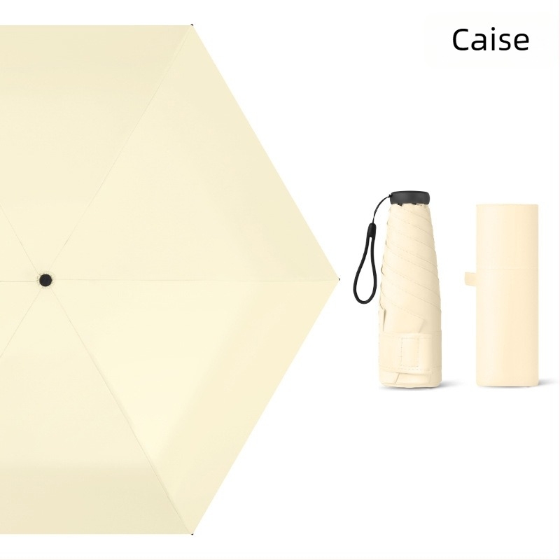Umbrelă de soare mini ultraușoară, cu cinci secțiuni, protecție UV, dimensiune de buzunar, personalizare logo