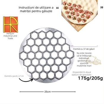 Formă pentru găluște, cu 37 de găuri, din aliaj de aluminiu, pentru bucătăria de acasă