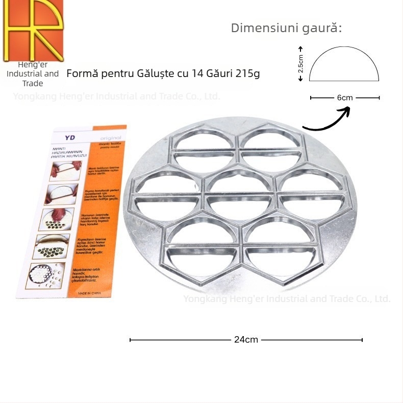 Formă pentru găluște, cu 37 de găuri, din aliaj de aluminiu, pentru bucătăria de acasă
