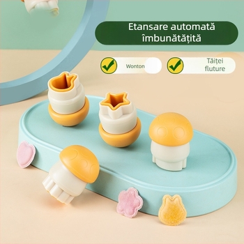 Formă în formă de ciupercă pentru wonton mici, sigilare automată a marginii, accesoriu pentru hrana bebelușilor, tăietor pentru paste în formă de fluture și embossing pentru fursecuri