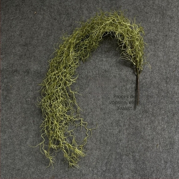 Plantă verde artificială, atârnată, decor de perete cu ananas alb din plastic