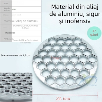 Formă de colțunași din aluminiu, 37 găuri, pentru prepararea simultană a mai multor colțunași, uz casnic