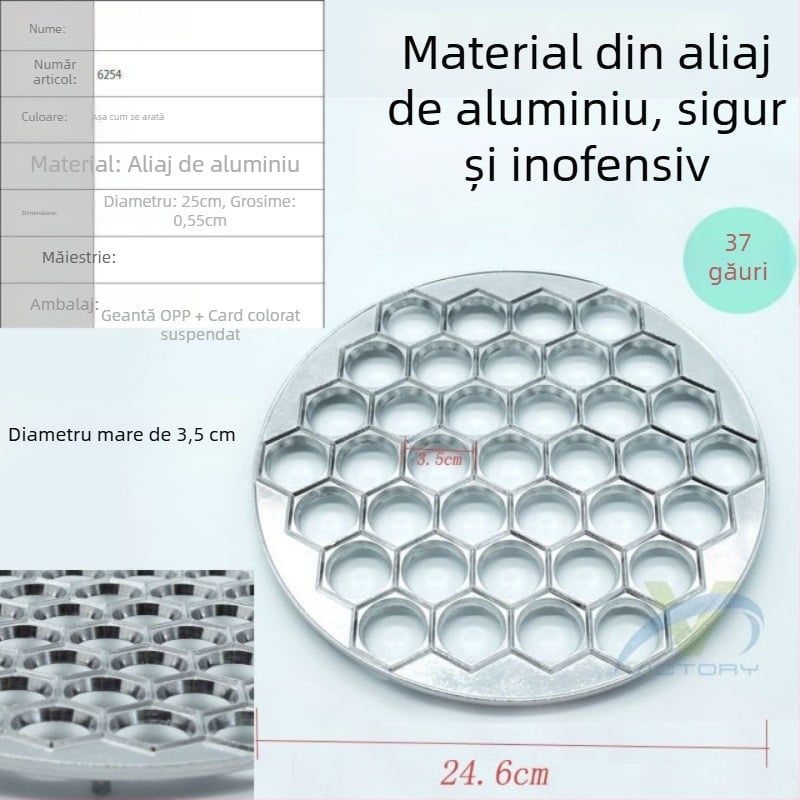 Formă de colțunași din aluminiu, 37 găuri, pentru prepararea simultană a mai multor colțunași, uz casnic