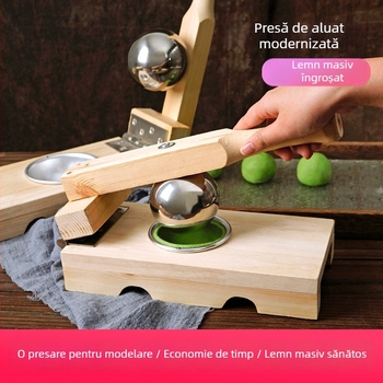 Formă din lemn pentru presarea foilor de găluște – pentru găluțe chinezești verzi și foi de aluat – unealtă de bucătărie lucrată manual