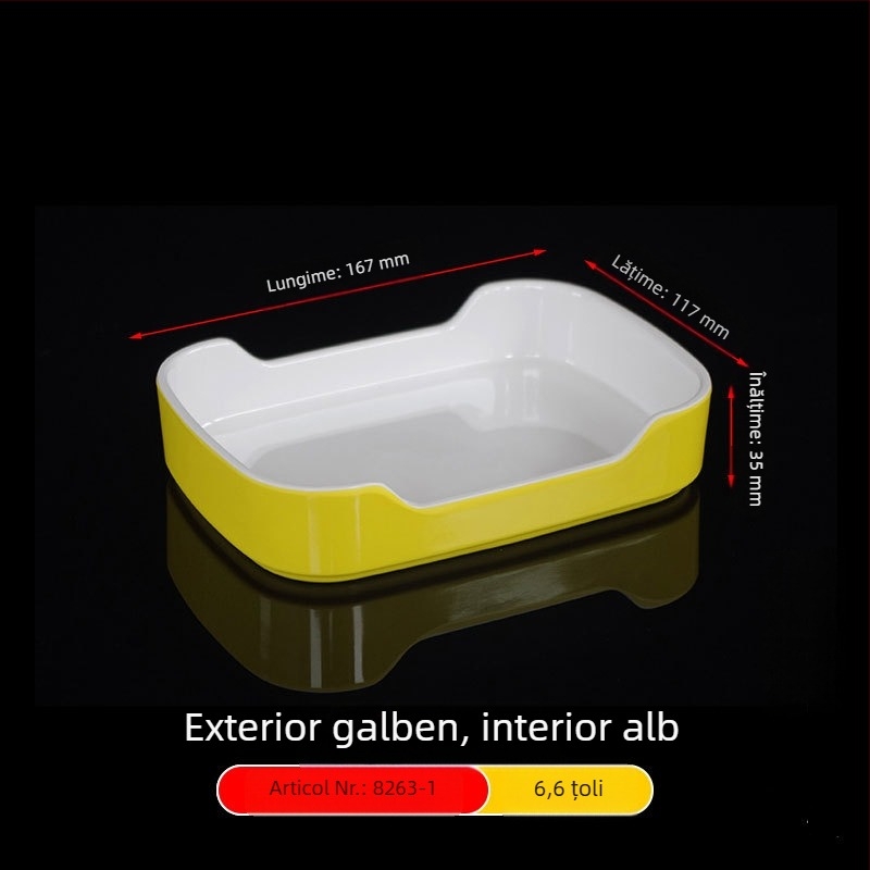 Farfurii pătrate din melamină, dimensiuni 15–19 cm, stil modern minimalist, decor sub glazură, destinate restaurantelor și hotelurilor, imprimare logo și personalizare disponibile