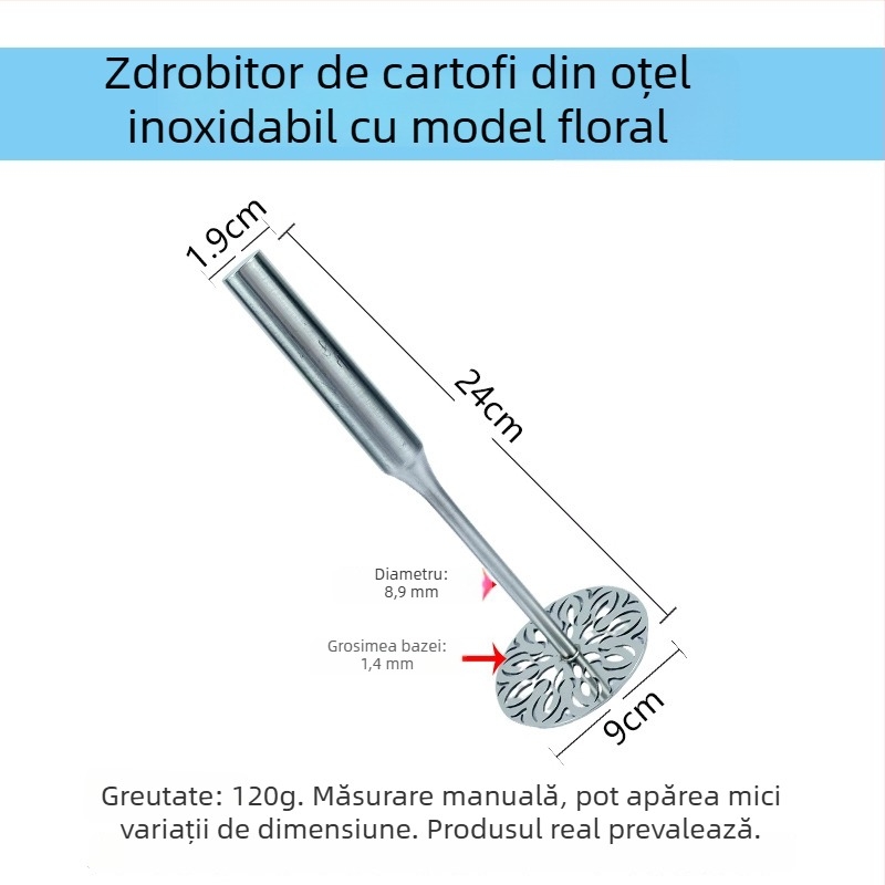 Zdrobitor manual pentru cartofi și hrana de bebeluți, oțel inoxidabil 304, ustensilă de bucătărie