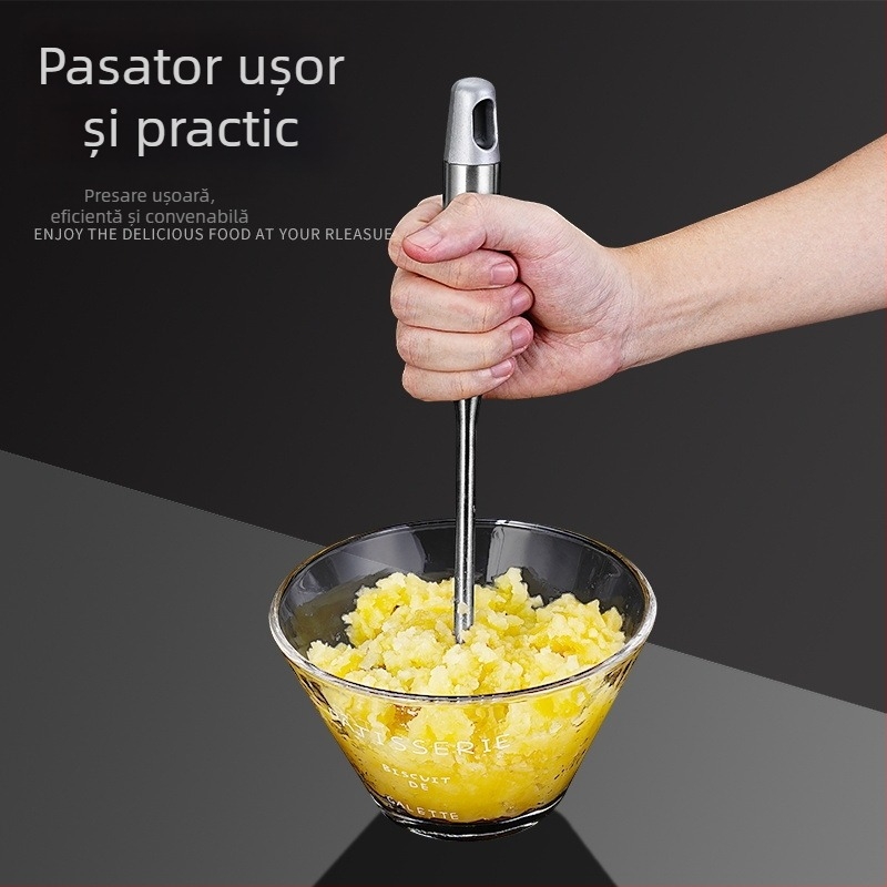 Zdrobitor manual din oțel inoxidabil pentru piure de cartofi și piure pentru bebeluși, ustensilă de bucătărie