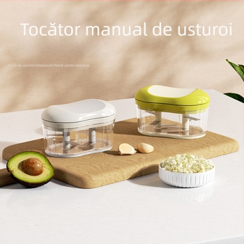 Presă de usturoi manuală și râșniță, dispozitiv compact pentru măcinat și tocat usturoi