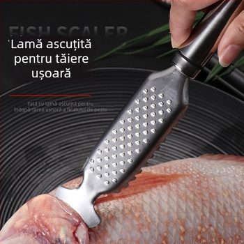 Dispozitiv multifuncțional din oțel inoxidabil pentru ghimbir, răzuitor de solzi de pește, presă de usturoi și pastă de usturoi, pregătire pentru hrana bebelușilor