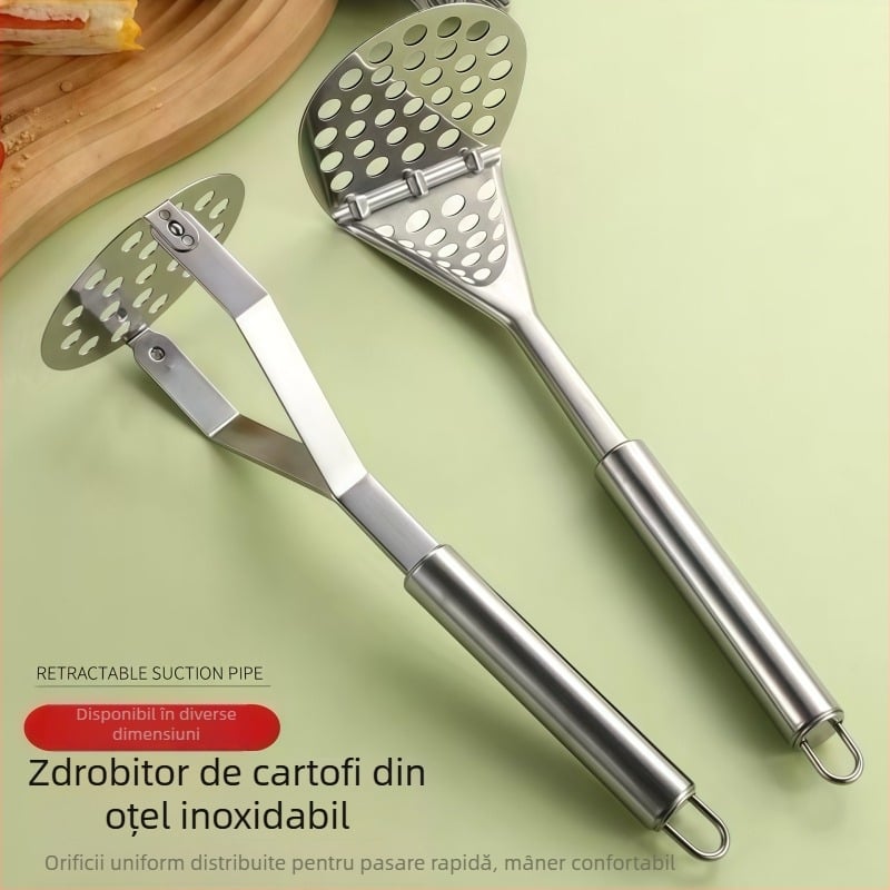 Zdrobitor din oțel inoxidabil pentru cartofi și cartofi dulci, zdrobitor multifuncțional pentru hrana bebelușilor, ustensilă de bucătărie