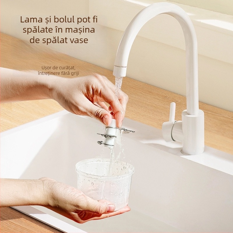 Presa de usturoi electrică, mini, fără fir, aparat compact pentru usturoi, multifuncțional