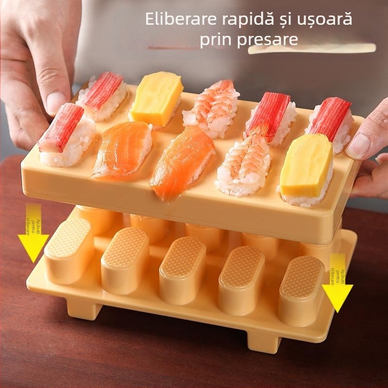 Noul stil de matriță japoneză pentru sushi, în formă de vas de război, forme pentru bile de orez, set de unelte pentru prepararea sushi acasă – toate într-un singur pachet.