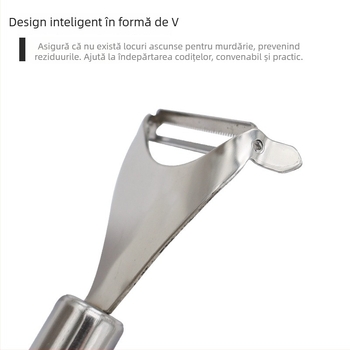 Peeler din oțel inoxidabil cu lamă curbată, cuțit pentru fructe și tăietor de fructe manual, deschizător de sticle