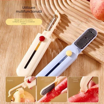 Decojitor telescopic și tăietor de fructe, instrument portabil 2 în 1