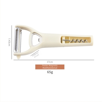 Curăţător universal pentru fructe și legume, cu deschizător de conserve și de vin, răzuitor, instrument magnetic 2 în 1
