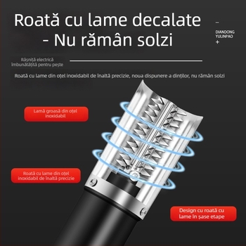 Îndepărtător electric de solzi de pește, cu cablu și carcasă etanșă, pentru uz casnic și comercial, îndepărtare automată a solzilor, din oțel inoxidabil 304