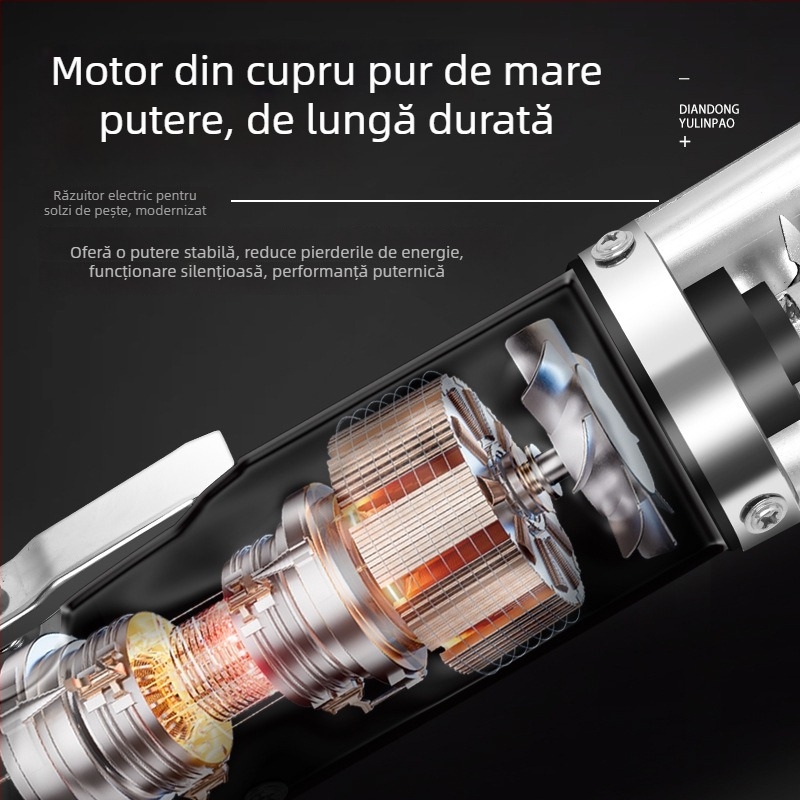 Îndepărtător electric de solzi de pește, cu cablu și carcasă etanșă, pentru uz casnic și comercial, îndepărtare automată a solzilor, din oțel inoxidabil 304