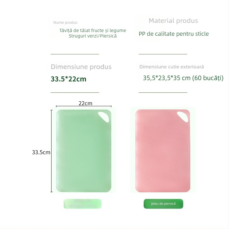 Scândură de tăiat din plastic PP pentru uz casnic, pentru fructe și hrana bebelușilor, bucătărie compactă