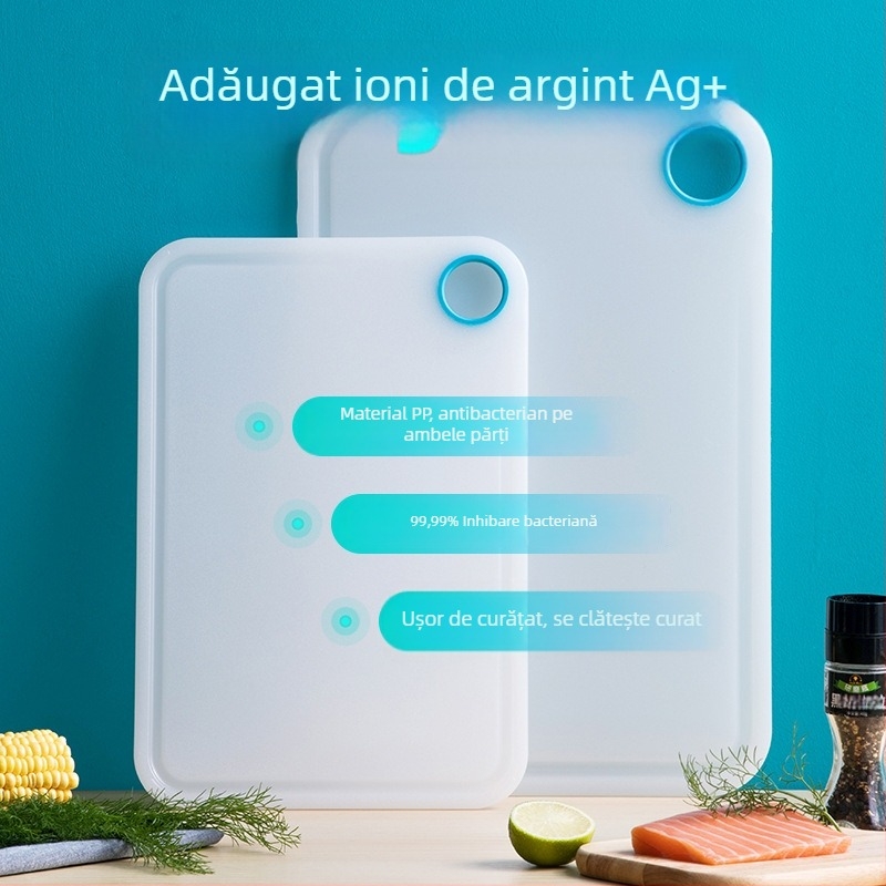 Camellia tocător antibacterian - placă de tăiere din plastic pentru bucătărie, pentru fructe și legume, îngroșată, rezistentă la mucegai