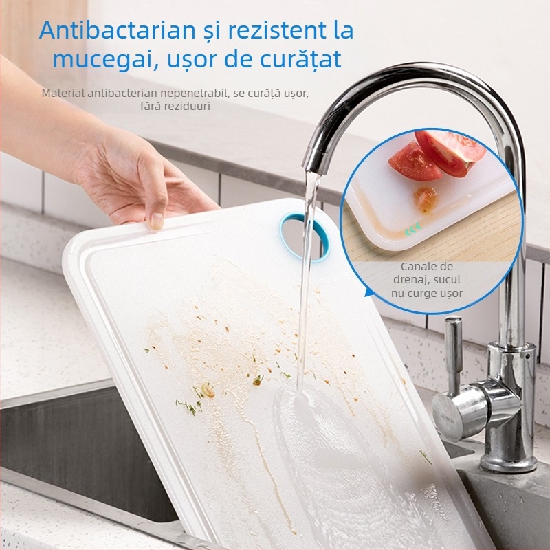 Camellia tocător antibacterian - placă de tăiere din plastic pentru bucătărie, pentru fructe și legume, îngroșată, rezistentă la mucegai