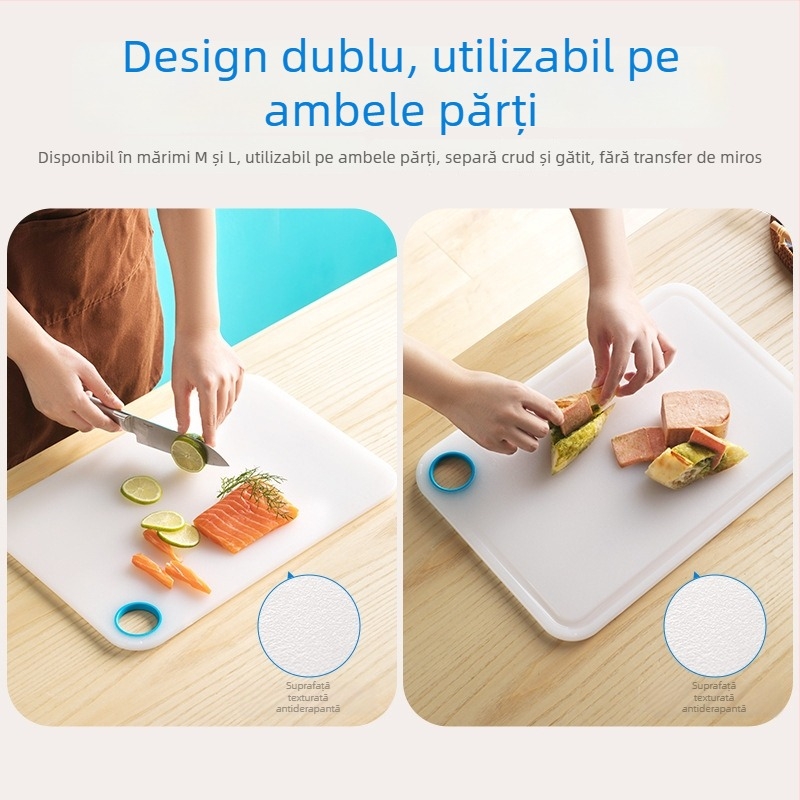 Camellia tocător antibacterian - placă de tăiere din plastic pentru bucătărie, pentru fructe și legume, îngroșată, rezistentă la mucegai