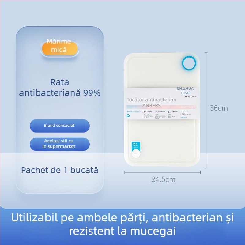 Camellia tocător antibacterian - placă de tăiere din plastic pentru bucătărie, pentru fructe și legume, îngroșată, rezistentă la mucegai