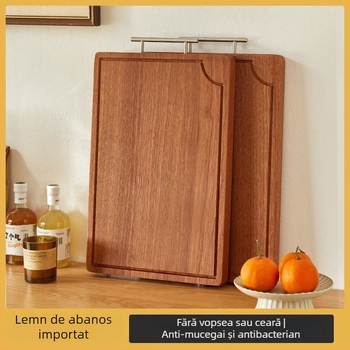 Tocător dublu din lemn de ebonie pentru bucătărie – tocător din lemn masiv pentru carne și fructe