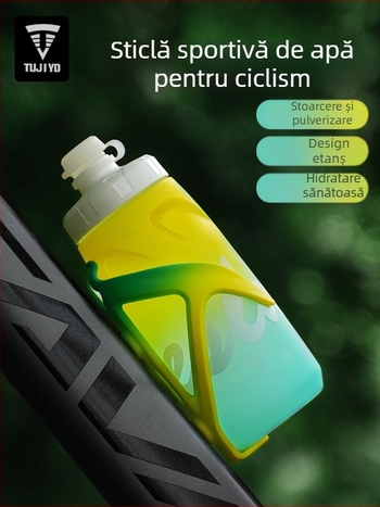 Sticlă de apă pentru ciclism, cu capacitate mare, design de tip strângere, pentru biciclete de drum și MTB