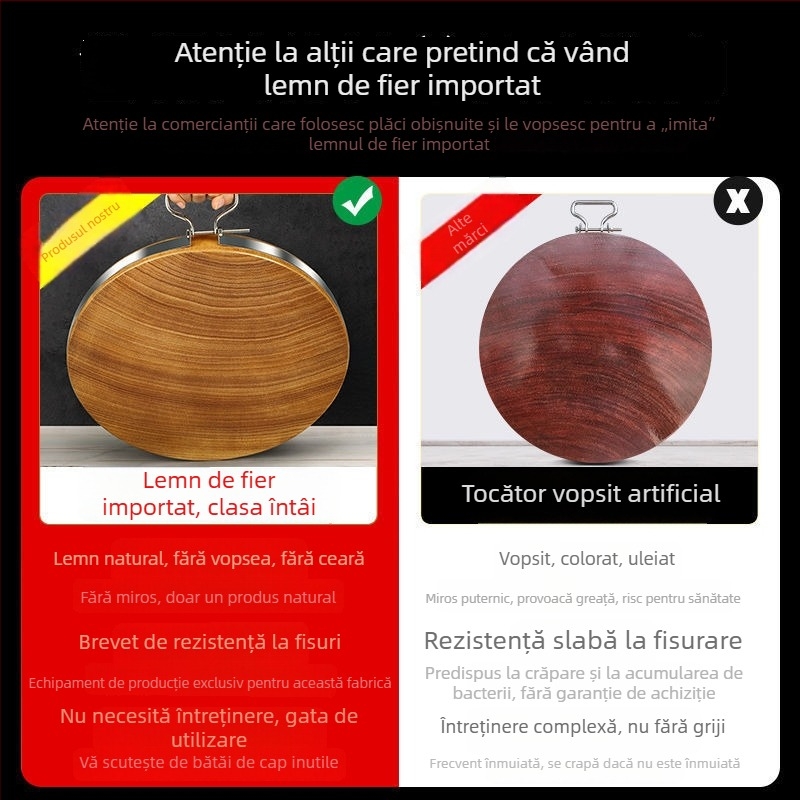 Tocător din lemn solid Ironwood – placă de tăiere pentru uz casnic