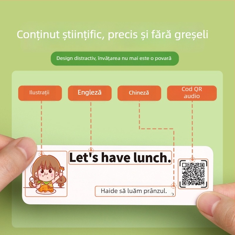 Set de stickere în limba engleză pentru scene familiale, conversații zilnice și vocabular pentru elevi din învățământul primar