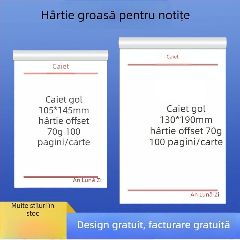 Grain caiet compact cu note lipicioase, note din hârtie de orez și pagini albe detașabile