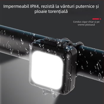Lumini LED pentru bicicletă (față și spate) cu avertizare de siguranță, lanternă de urgență portabilă, reîncărcabilă pentru exterior