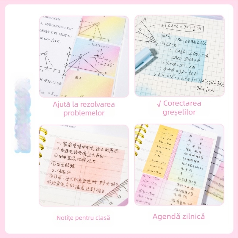 Note adezive perlate, cu design drăguț de pisicuță, note pentru greșeli, etichete pentru elevi
