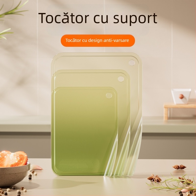 Tocător din plastic, creativ, rezistent la grăsimi, cu depozitare verticală, rezistent la umezeală și mucegai, ușor de curățat.