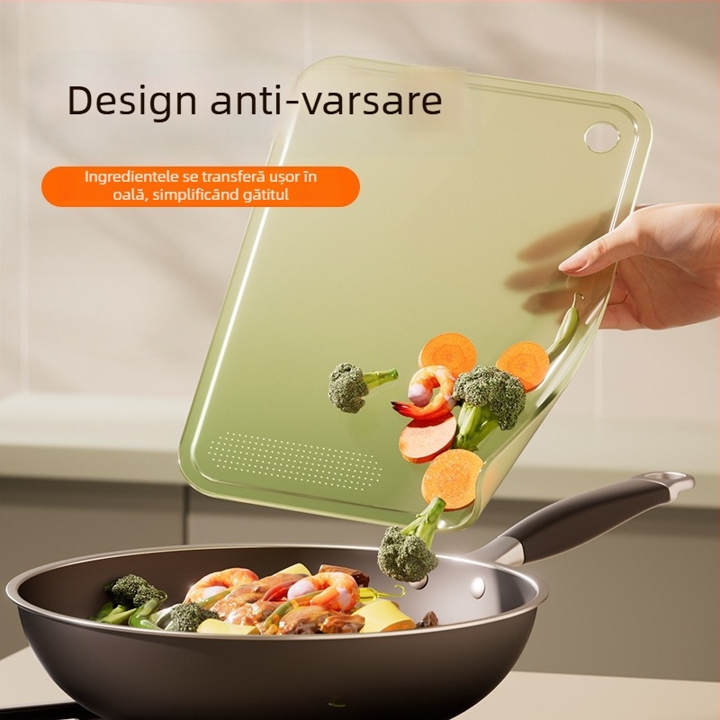 Tocător din plastic, creativ, rezistent la grăsimi, cu depozitare verticală, rezistent la umezeală și mucegai, ușor de curățat.