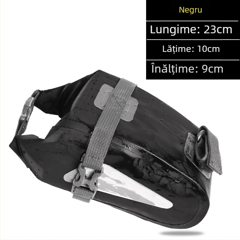 Geantă pentru bicicletă din PVC, 4L, impermeabilă, rezistentă la abraziune, cu elemente reflectorizante
