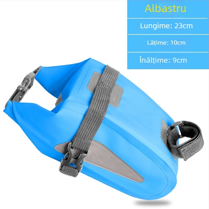 Geantă pentru bicicletă din PVC, 4L, impermeabilă, rezistentă la abraziune, cu elemente reflectorizante