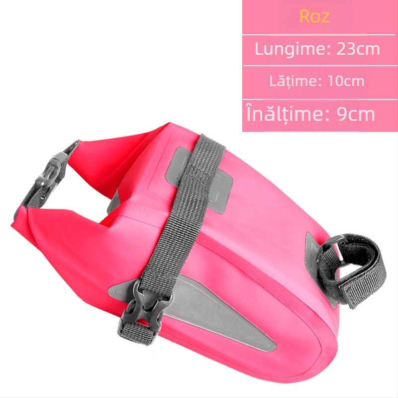 Geantă pentru bicicletă din PVC, 4L, impermeabilă, rezistentă la abraziune, cu elemente reflectorizante