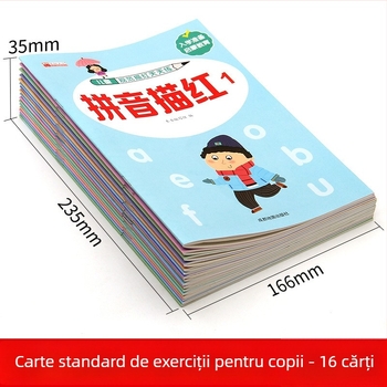 Carte de scriere pentru copii 3–8 ani: trasare cu roșu a numerelor – pregătire pentru grădiniță