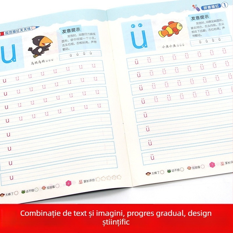 Carte de scriere pentru copii 3–8 ani: trasare cu roșu a numerelor – pregătire pentru grădiniță