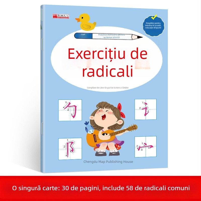 Carte de scriere pentru copii 3–8 ani: trasare cu roșu a numerelor – pregătire pentru grădiniță