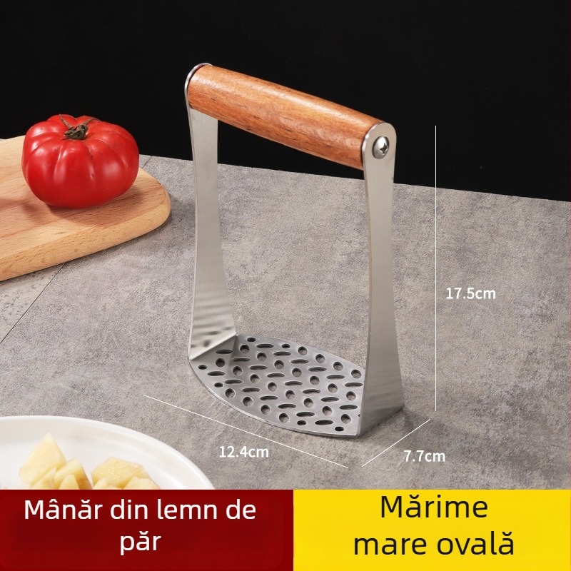 Zdrobitor de cartofi din oțel inoxidabil, zdrobitor pentru mâncare de bebeluși, unealtă manuală mare pentru cartofi și cartofi dulci