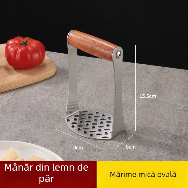 Zdrobitor de cartofi din oțel inoxidabil, zdrobitor pentru mâncare de bebeluși, unealtă manuală mare pentru cartofi și cartofi dulci