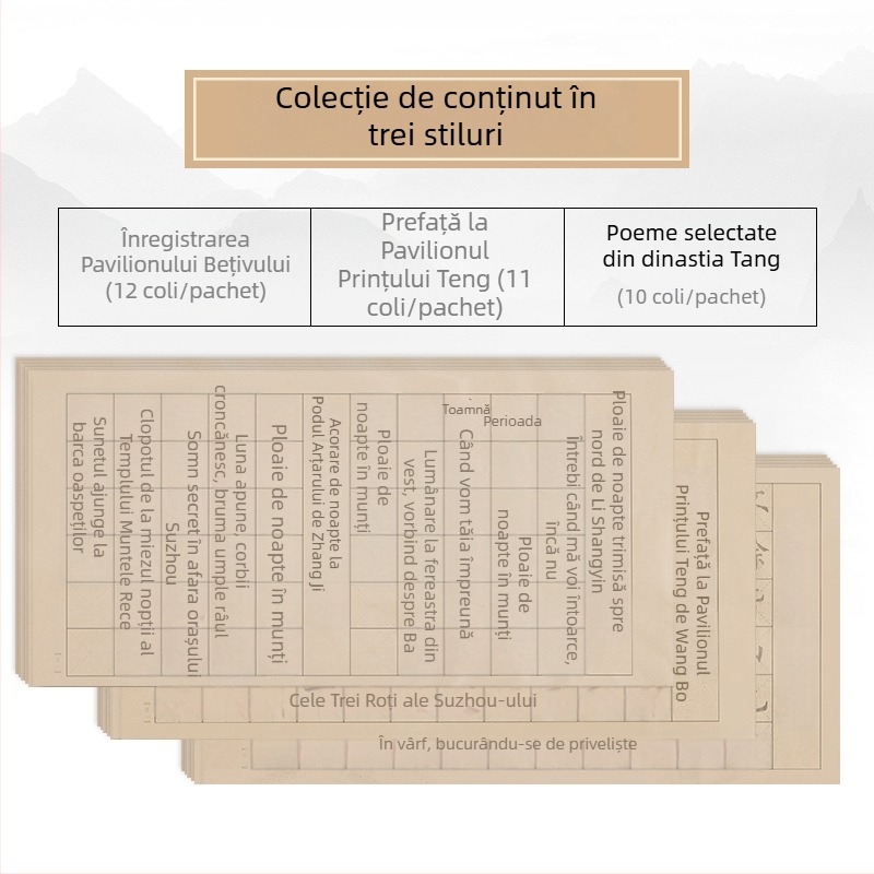 Colecția Lanting: Caiet de copiere pentru practică de caligrafie, exerciții de scriere în stil regulat, hârtie pentru pensulă moale, stil regulat și european