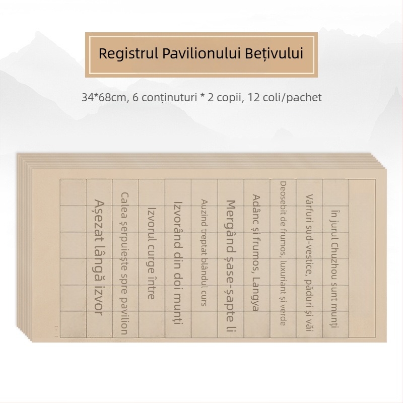 Colecția Lanting: Caiet de copiere pentru practică de caligrafie, exerciții de scriere în stil regulat, hârtie pentru pensulă moale, stil regulat și european