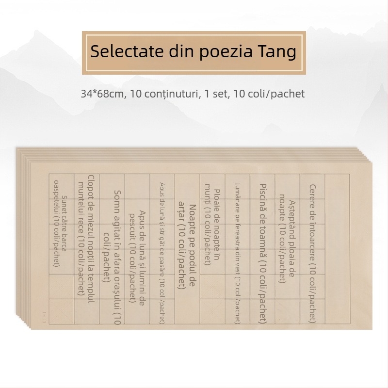 Colecția Lanting: Caiet de copiere pentru practică de caligrafie, exerciții de scriere în stil regulat, hârtie pentru pensulă moale, stil regulat și european